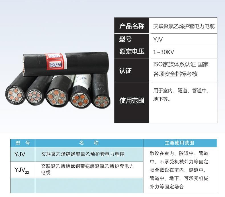 电线电缆YJV 4 10 16 25平方国标足米国标可检测 