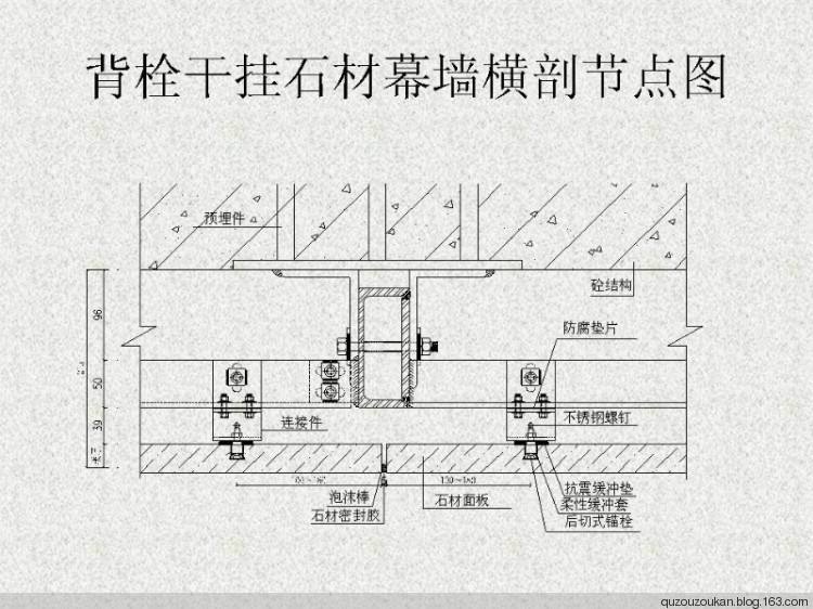 办公楼装修大厅干挂石材、湿贴石材做法